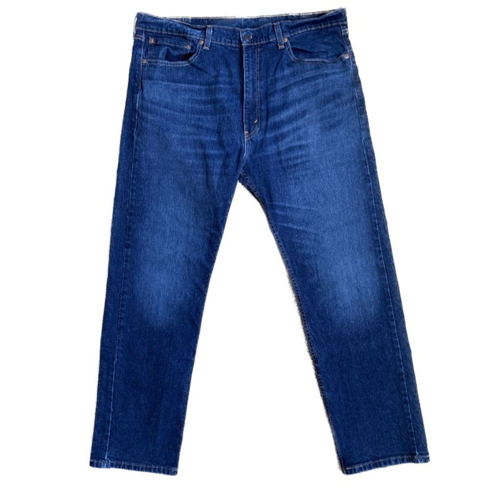LEVI STRAUSS • Men's 505 Regular Fit Jeans Dark Stonewash Blue Size 38 x 30